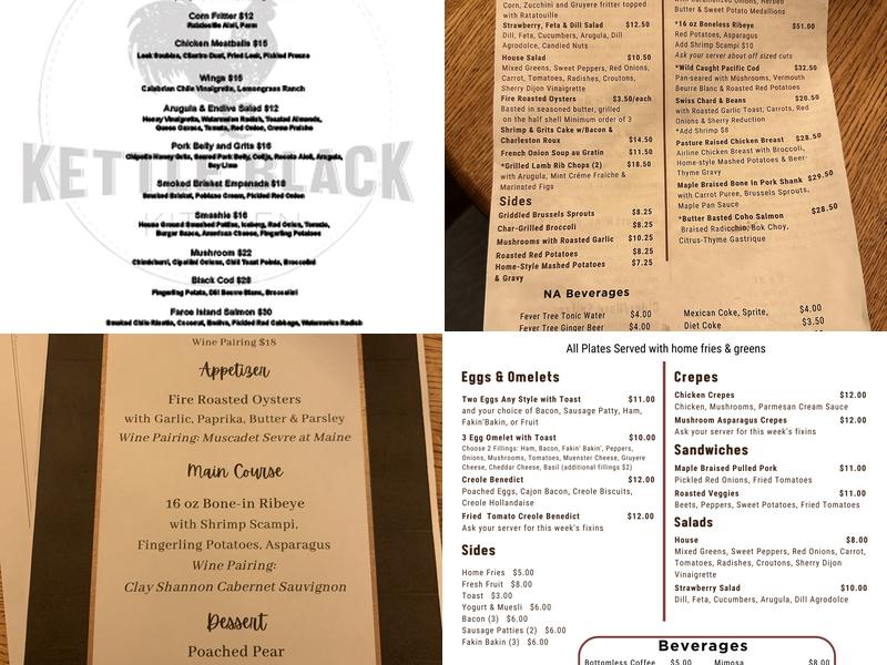 Kettle Black Kitchen Menu
