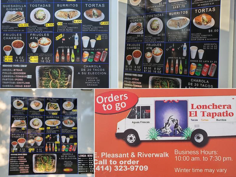 Lonchera El Tapatio Taco Truck Menu