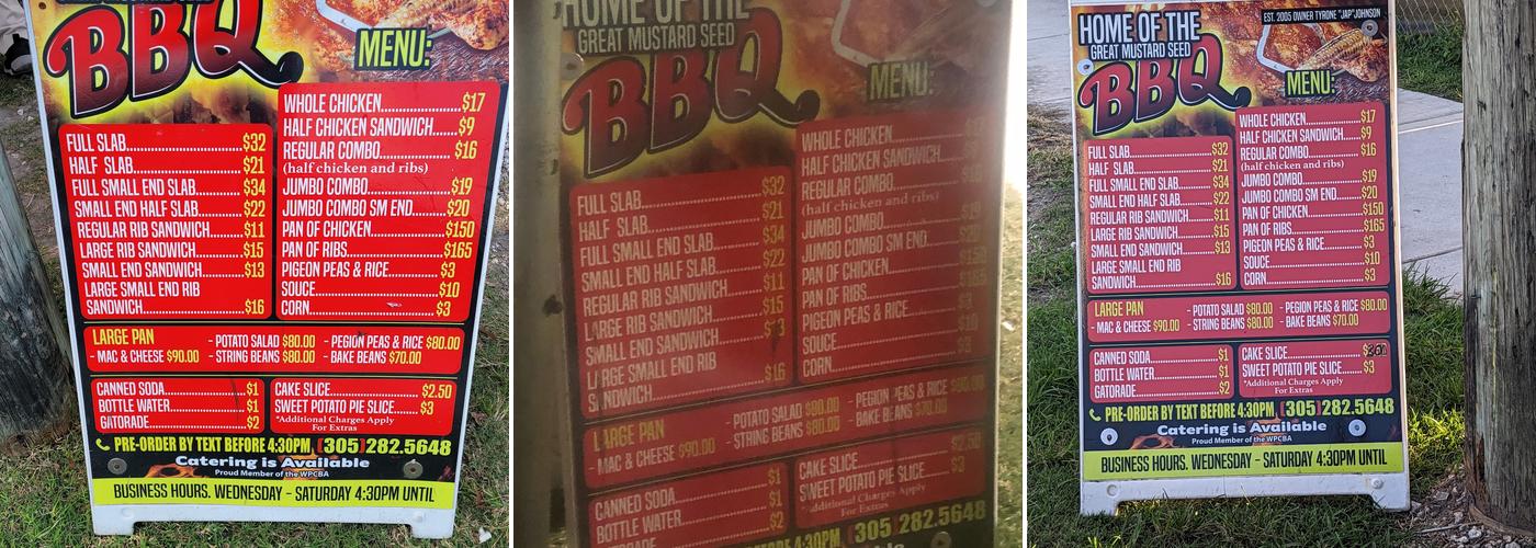 Mustard Seed Ribs Menu