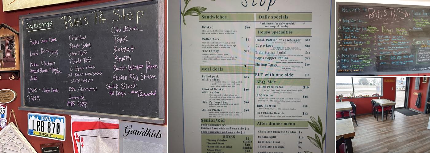 Patti's Pit Stop Menu