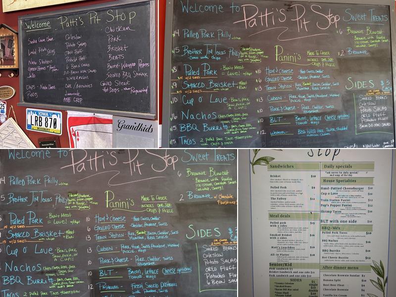 Patti's Pit Stop Menu
