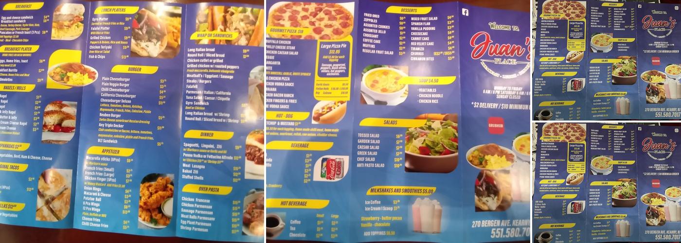 Juan's Place Menu