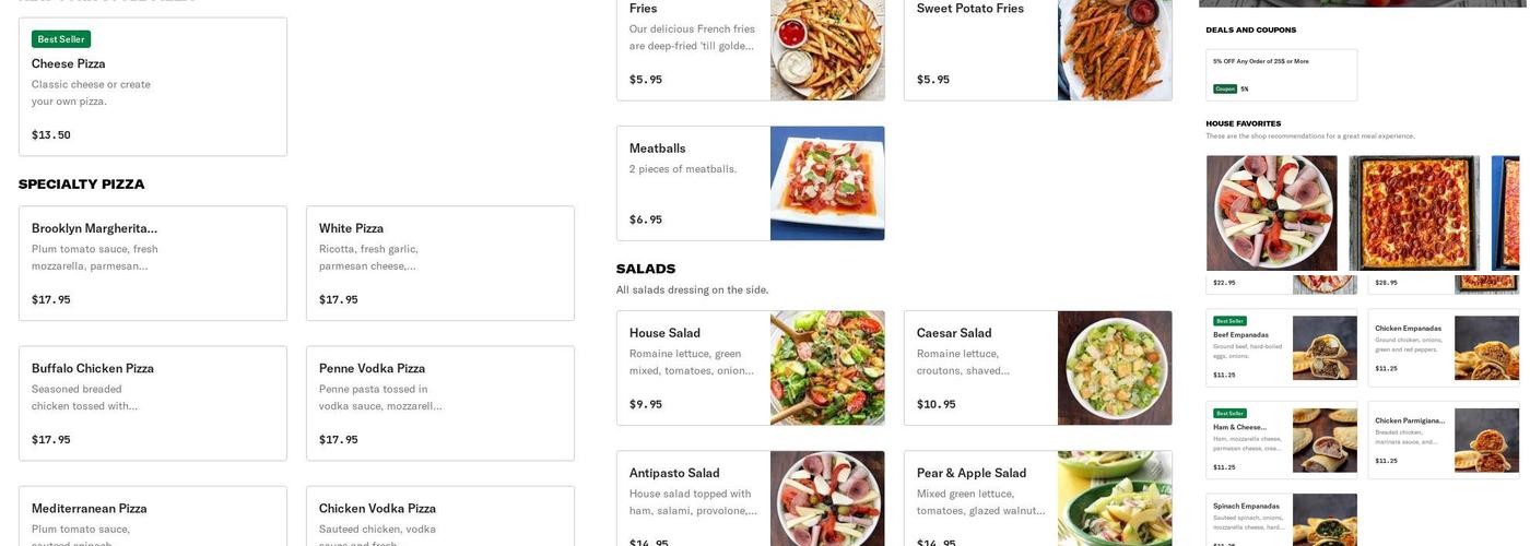 Biby's Empanadas & Pizza Menu