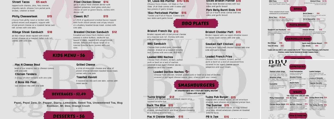 Twins BBQ And Grill Menu