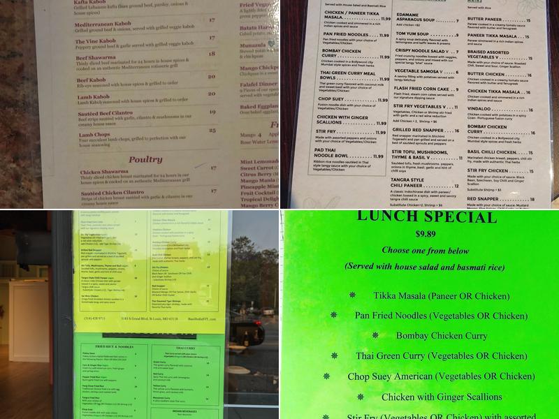 Basil India Menu