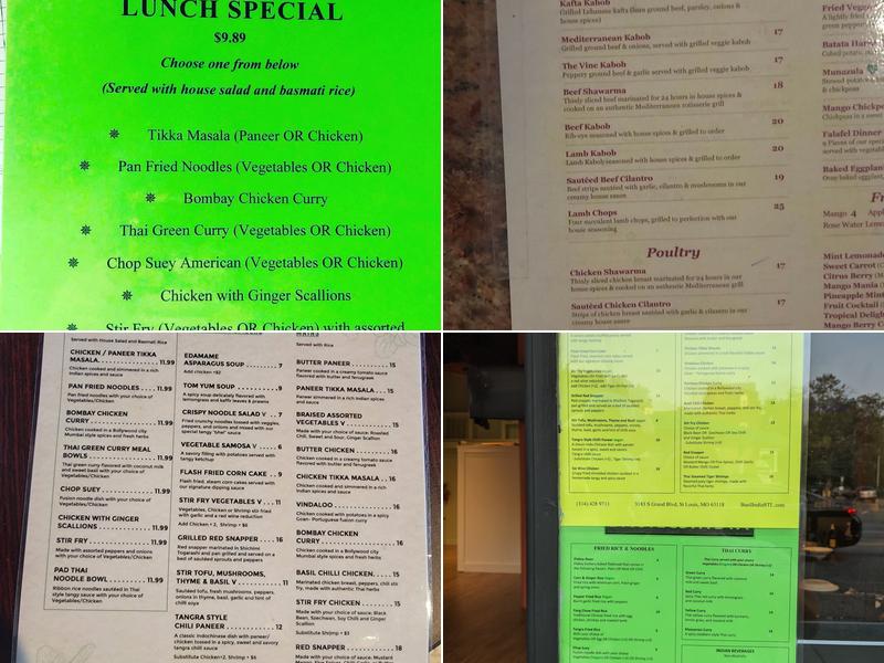 Basil India Menu