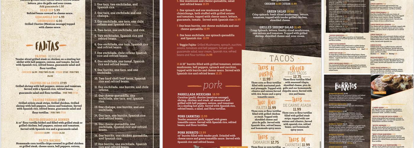 Rey Azteca of West Chester Menu