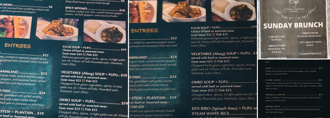 Grand Lekki Cafe Menu