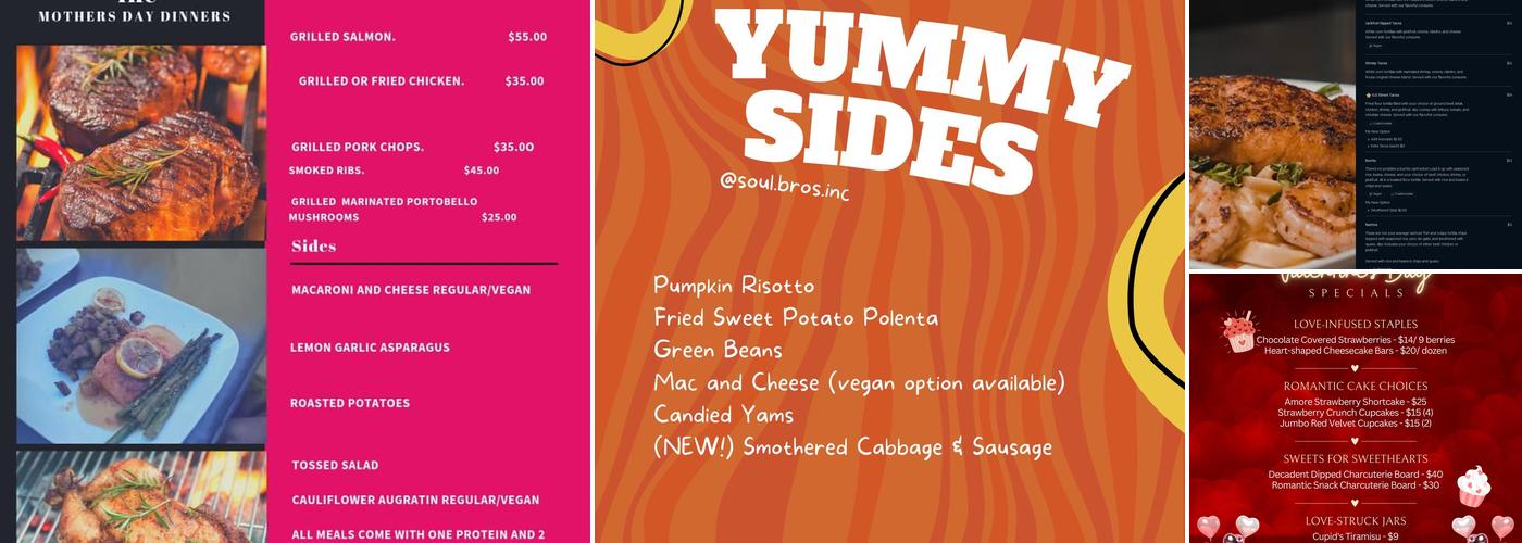 Soul Brothers Inc Menu