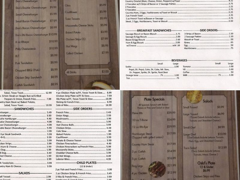 Don's restaurant and lounge Menu
