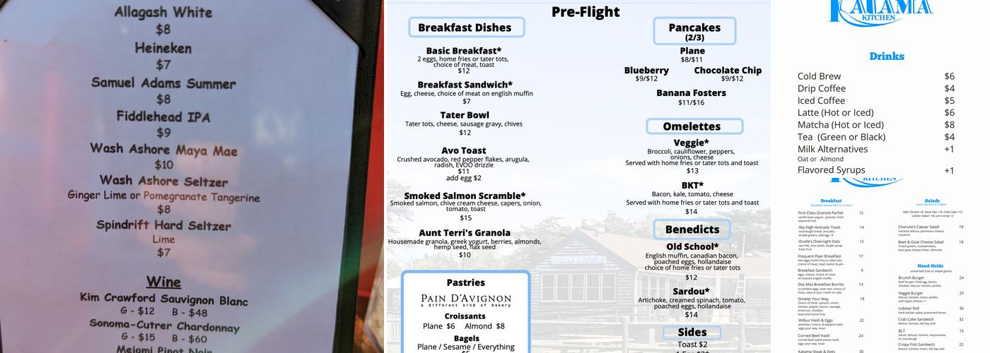 Katama Kitchen Menu