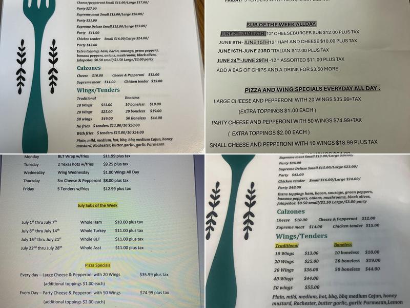 Big eddies Menu