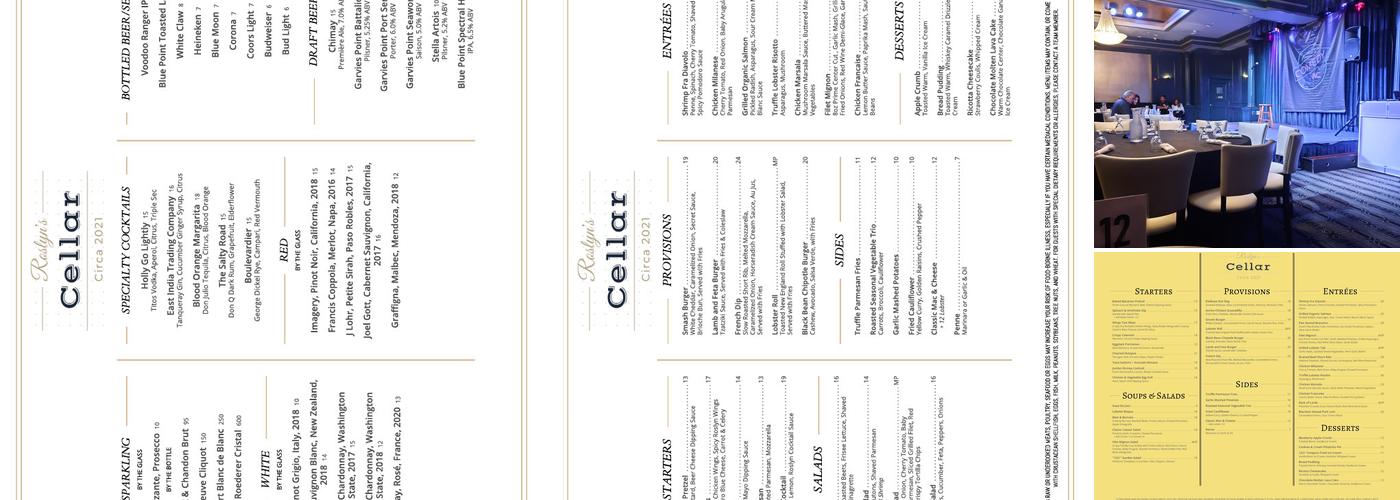 Roslyn's Cellar Menu