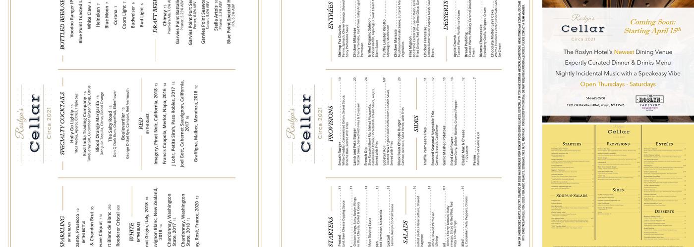 Roslyn's Cellar Menu
