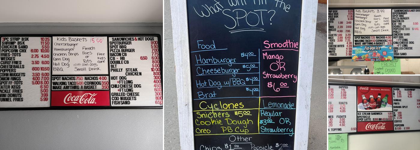The Spot Drive-In Menu