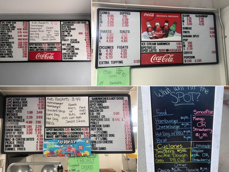 The Spot Drive-In Menu