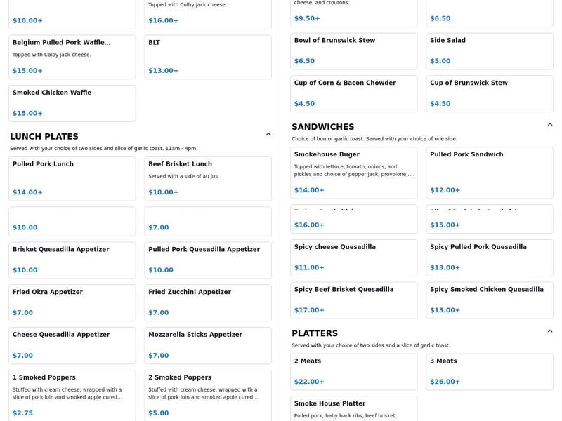 Crystal River Smokehouse & Grill Menu