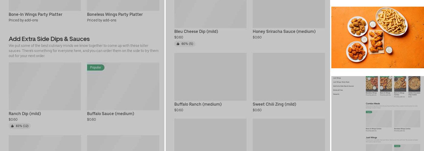 It's Just Wings Menu