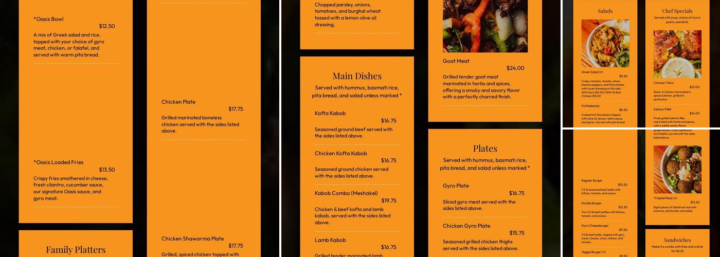 Oasis Market and Deli Menu