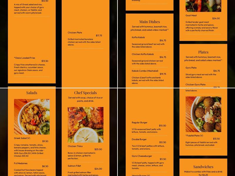 Oasis Market and Deli Menu