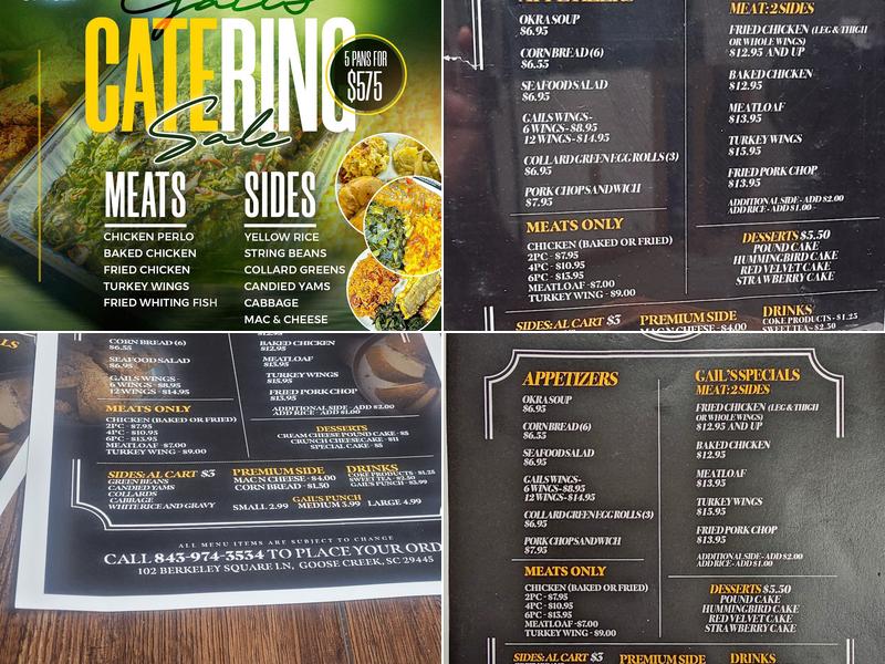 Gail's Soul Food Menu