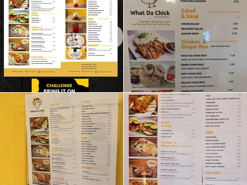What Da Chick Menu