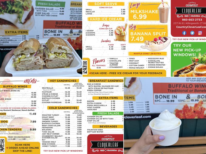 Country CloverLeaf Grill and IceCream Menu