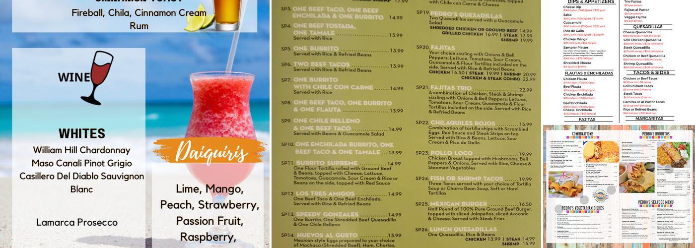 Pedros Tacos & Tequila Bar (Destin) Menu