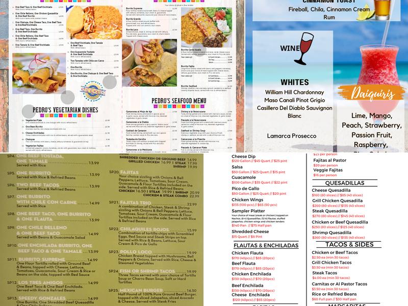 Pedros Tacos & Tequila Bar (Destin) Menu