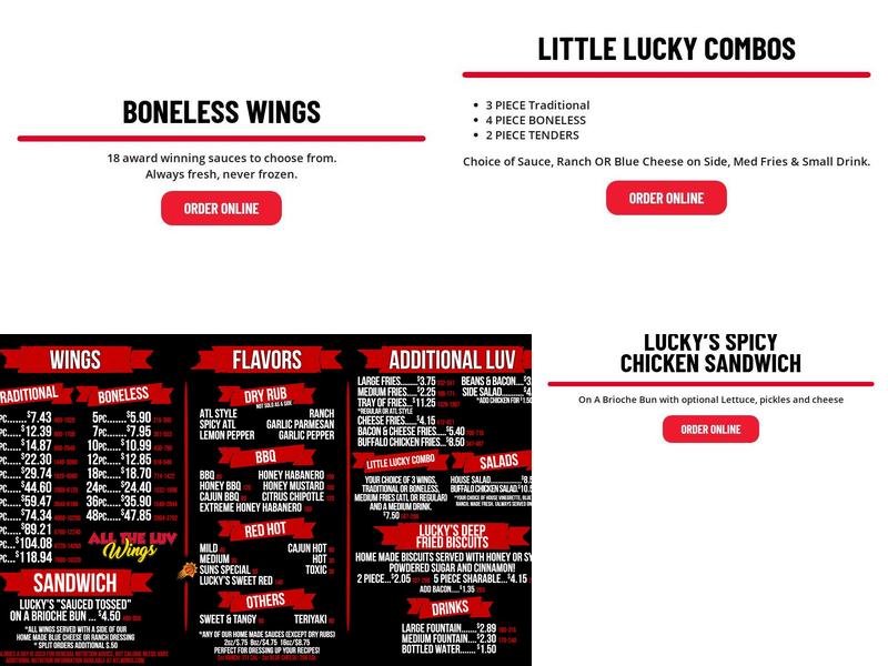Atl Wings Menu
