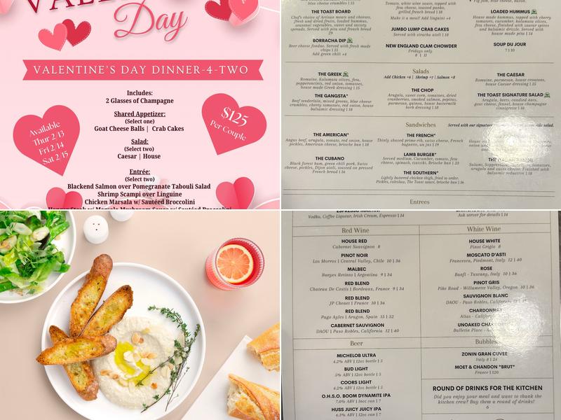 The Toast Craft Kitchen & Cocktails Menu