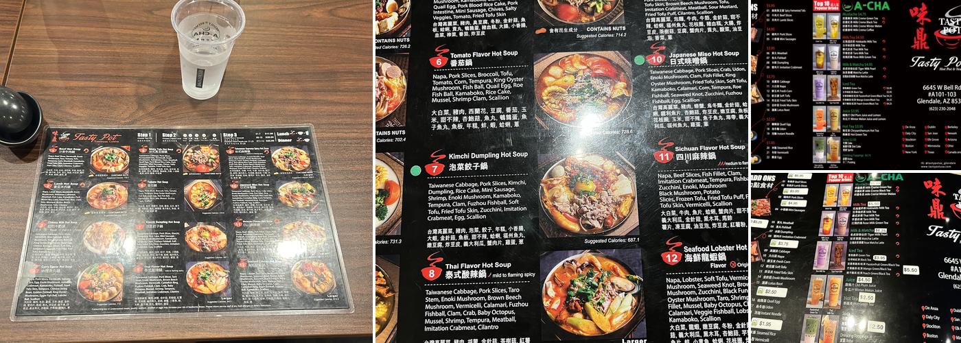 Tasty Pot Glendale Menu