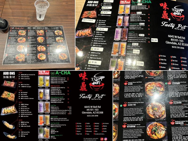 Tasty Pot Glendale Menu