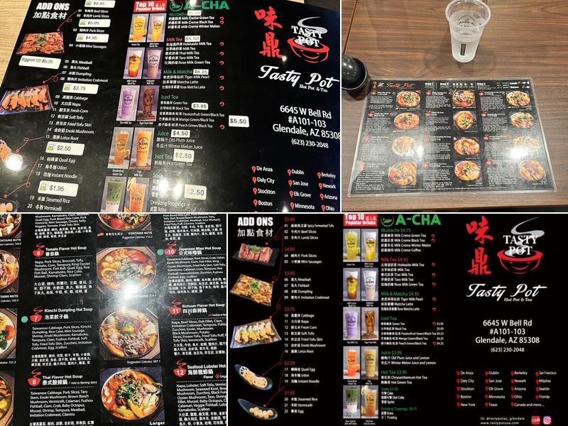 Tasty Pot Glendale Menu