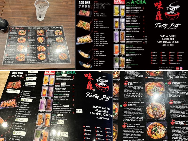 Tasty Pot Glendale Menu