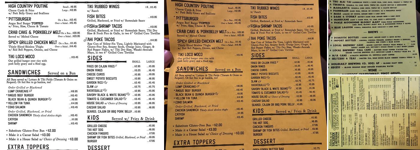 TIKI GRILL Menu
