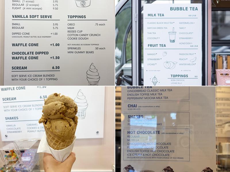 Sugar Ghost Ice Cream and Bubble Tea Menu