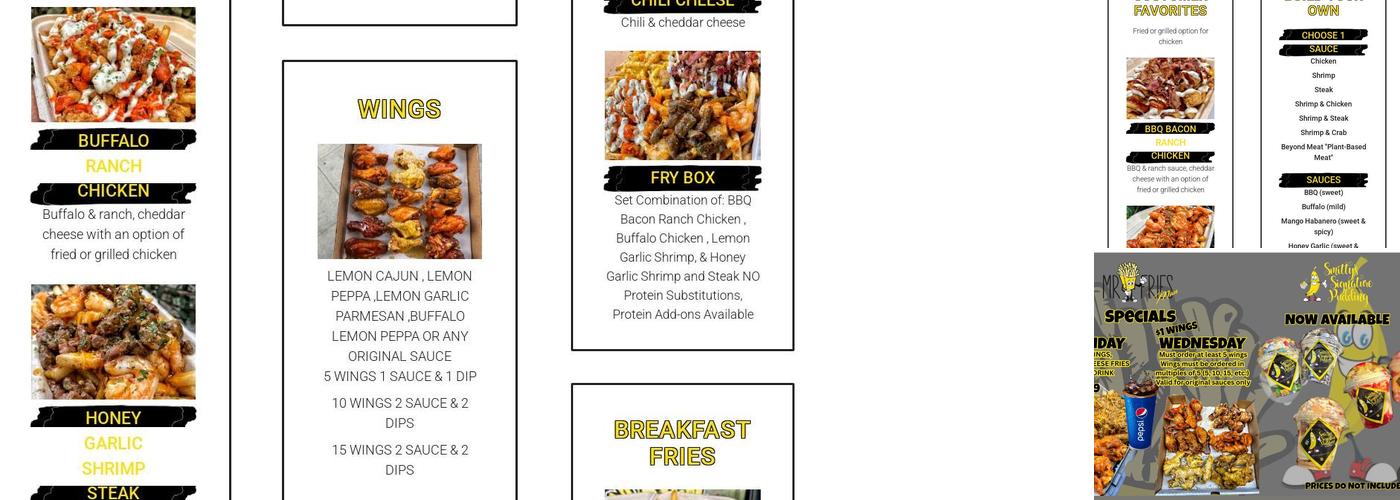 Mr Fries Man Ontario Menu