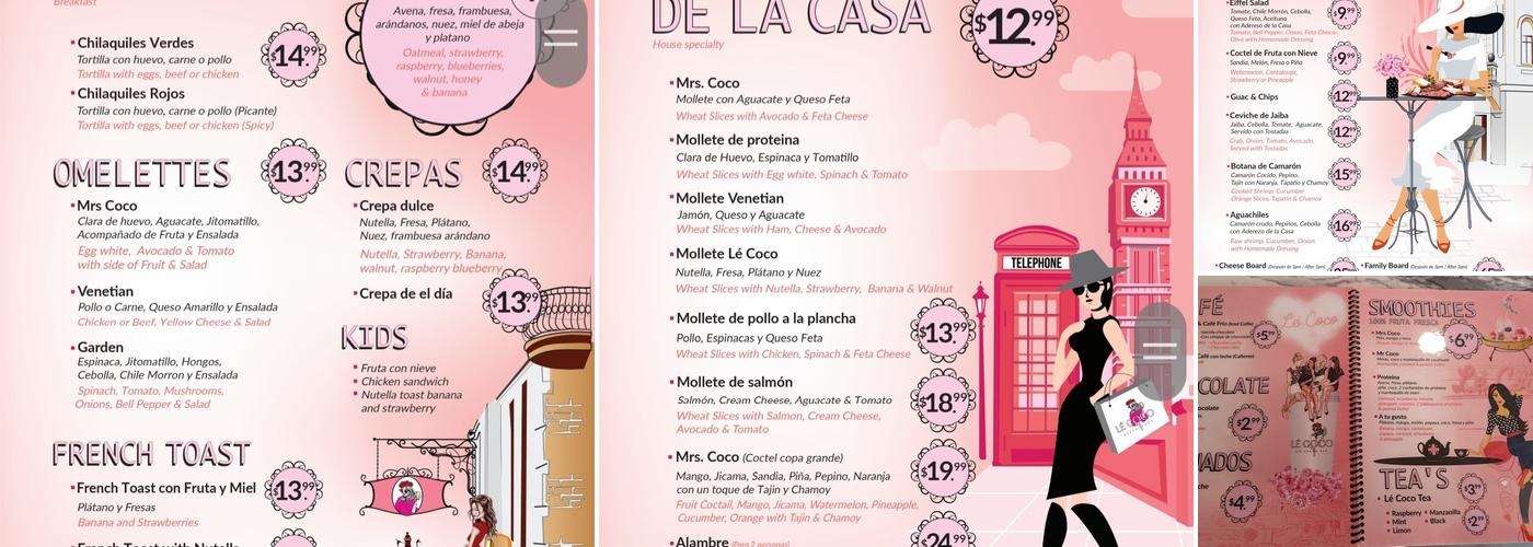 Le Coco Menu