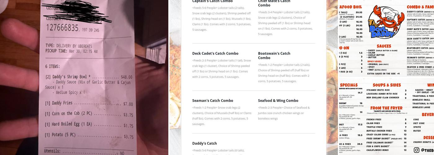 The Boil Daddy - DTLA Menu