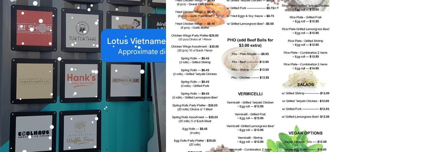 Vietnamese Delight Menu