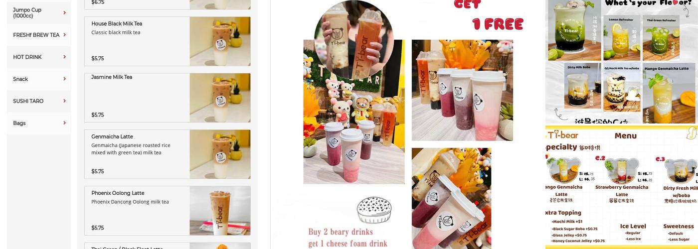 Tibear Menu