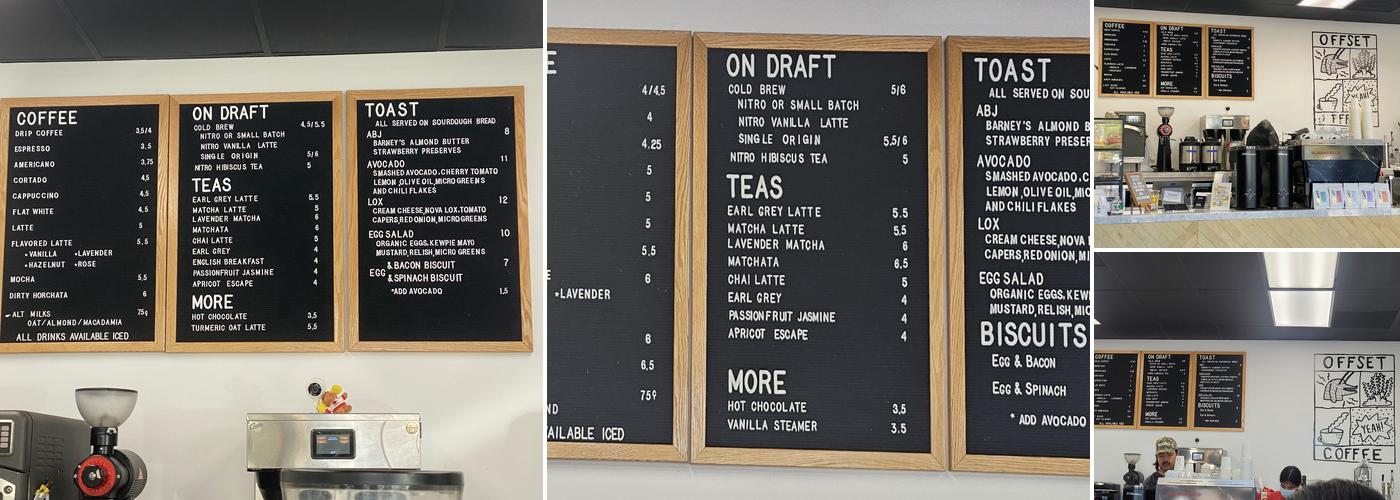 Offset Coffee Roasters Menu