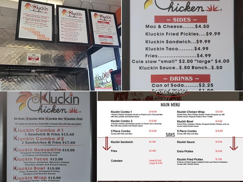 The Kluckin Chicken Menu
