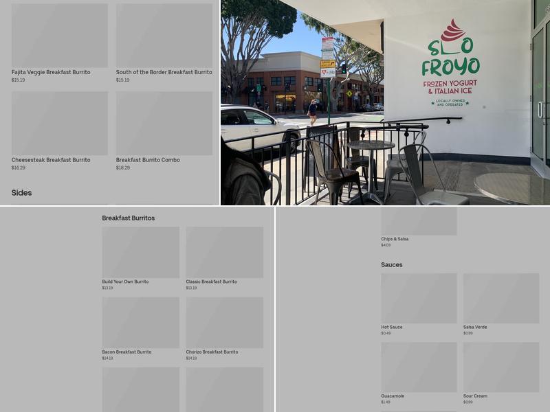 SLOFROYO N ITALIAN ICE Menu