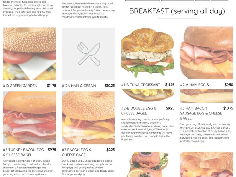 Crafted Donuts & Bagels Menu