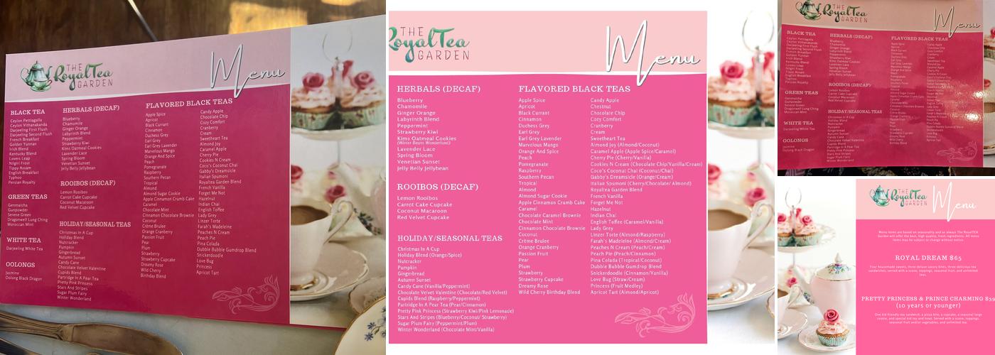 RoyalTEA Garden Menu