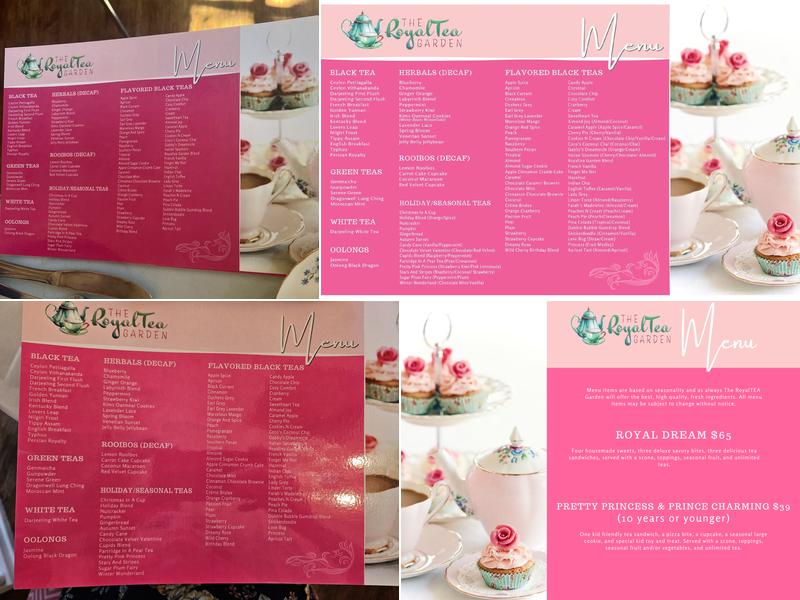 RoyalTEA Garden Menu