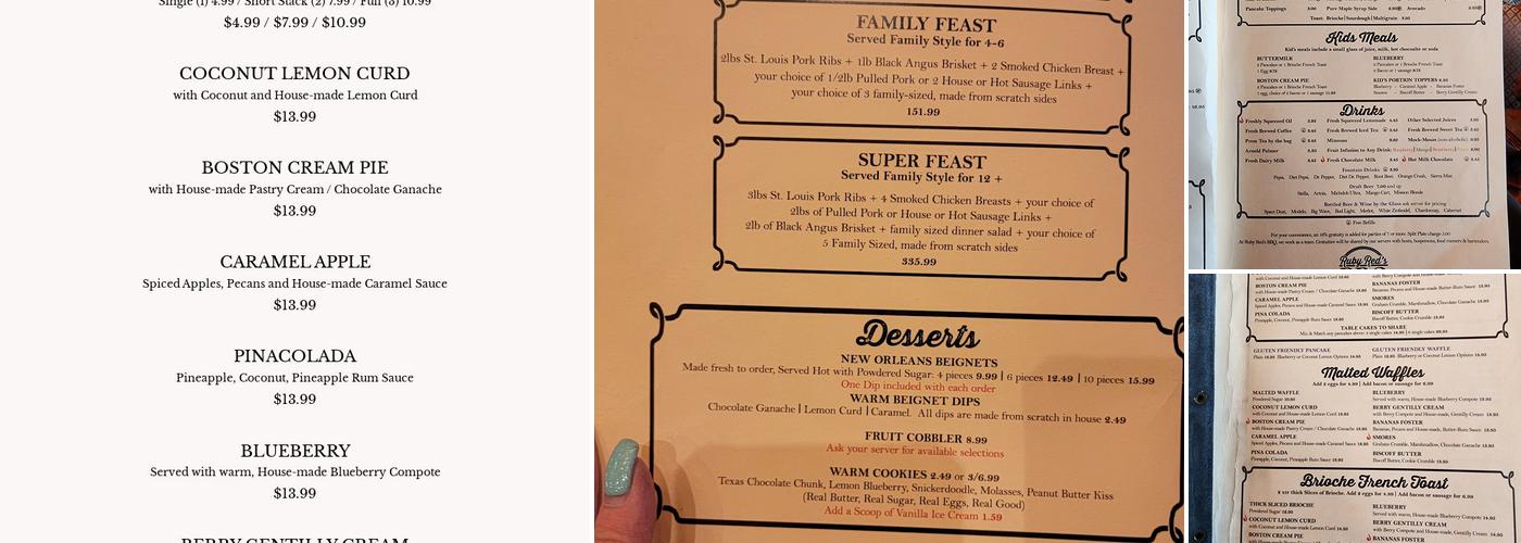 Ruby Red's BBQ Menu