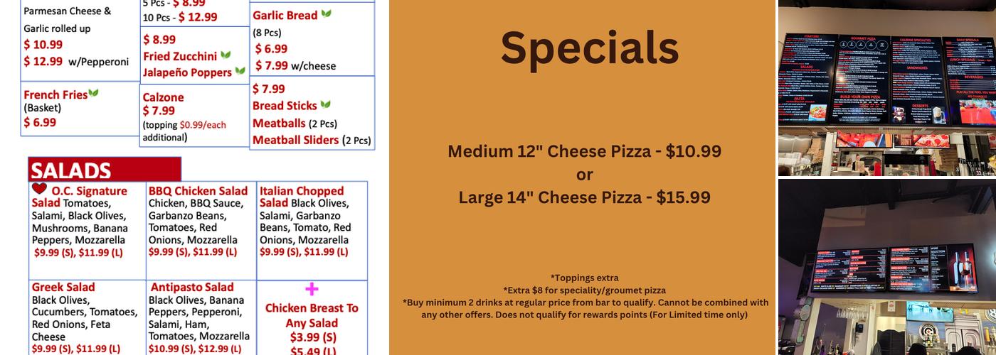 OC PIZZA Mission Viejo Menu